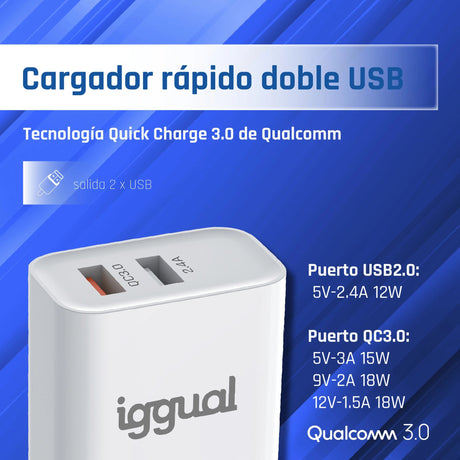 EAN 8435364317389 - iggual IGG317389 cargador de dispositivo móvil Universal Blanco Corriente alterna Interior imagen 4