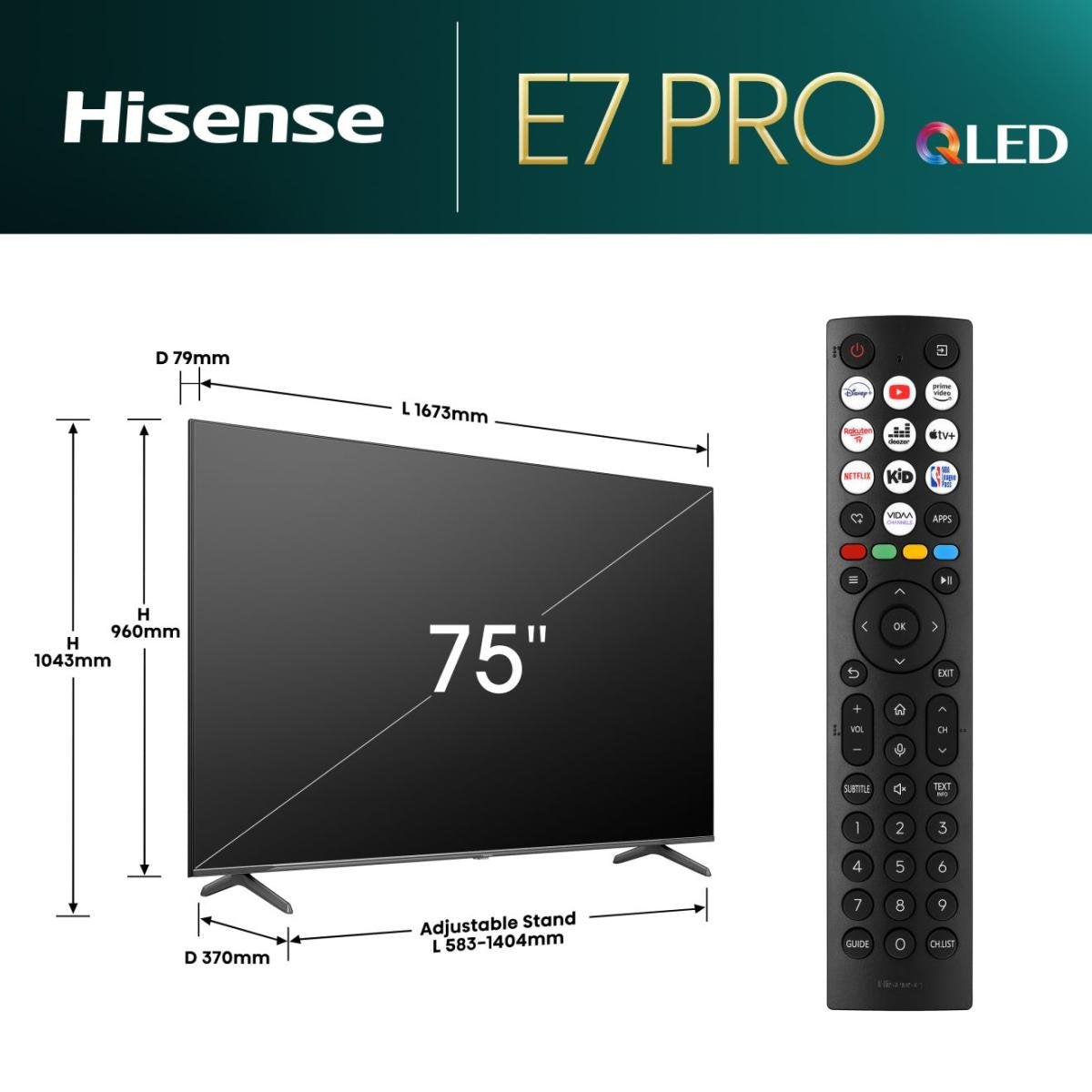 EAN 6942351402864 - Hisense 65E77NQ PRO 165,1 cm (65") 4K Ultra HD Smart TV Wifi Negro 450 cd / m² imagen 2