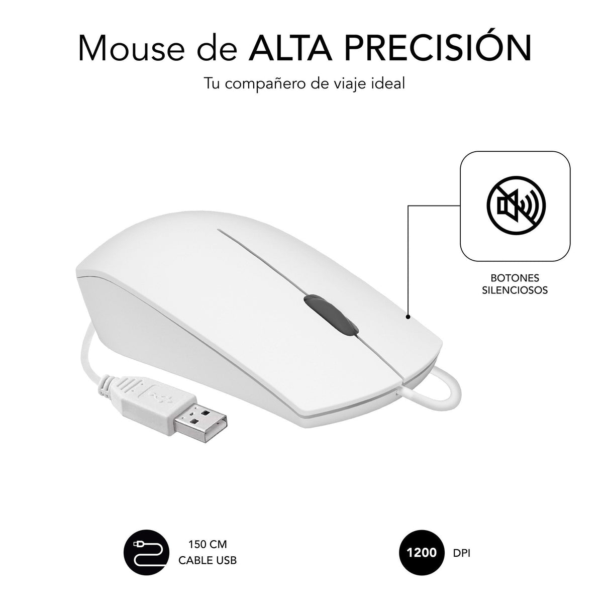 Ratón Subblim Business Silencioso Hasta 1200 Dpi Blanco