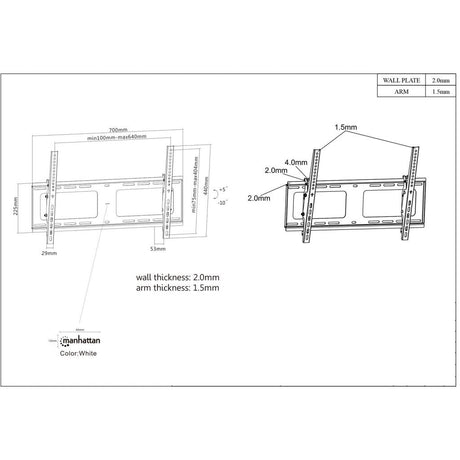EAN 0766623461481 - Manhattan 461481 soporte para monitor 2,03 m (80") Negro imagen 5
