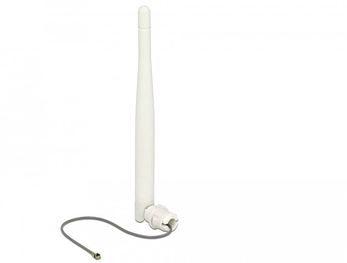 Delock 89619 Wlan 802.11 B/G/G/N Antena Macho I-Pex Inc., Mhf® I 3 Dbi Omnidireccional 1.13 12 Cm Flexible Clip Blanco