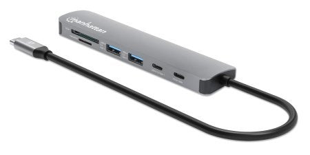 EAN 766623190442 - Manhattan 190442 base para portátil y replicador de puertos Alámbrico USB 3.2 Gen 1 (3.1 Gen 1) Type-C Gri imagen 2