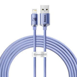 Baseus Lightning Crystal Shine Cable Series Fast Charging Data Cable 2.4a 2m Purple (Cajy000105)