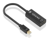 Aisens Conversor Mini Dp A Hdmi 4k@60hz, Mini Dp/M-Hdmi/H Negro, 15cm