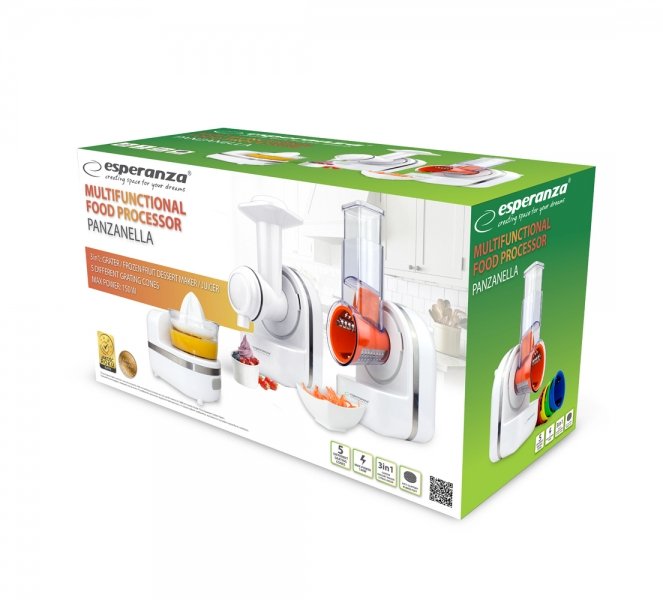 EAN 5901299954393 - Esperanza EKM027 cortador de verduras en espiral o rallador eléctrico Plástico Blanco imagen 5