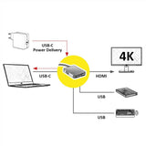 Roline Gold Usb Typ C Dockingstation, Hdmi 4k, 2x Usb 3.2 Gen 1, 1x Pd