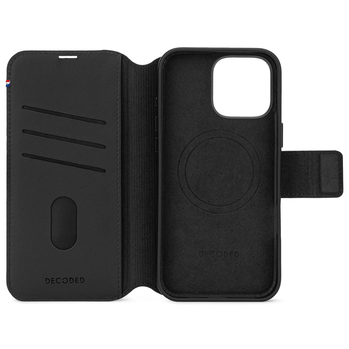 Decoded Leather Detachable Wallet Iphone 16 Pro Max Black