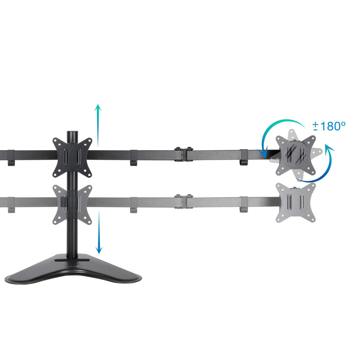 Tooq Soporte Mesa Pantalla - Giro 180º - Inclinable - 3 Brazos 17-27  - Negro