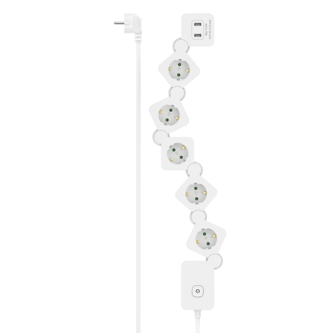 Hama Home Regleta 5 Tomas 2xusb Interruptor 1,4m Flexible Blanco