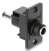 Delock Panel Mount Dc 5,5 X 2,1 Mm Hembra A Dc 5,5 X 2,1 Mm Macho Negro