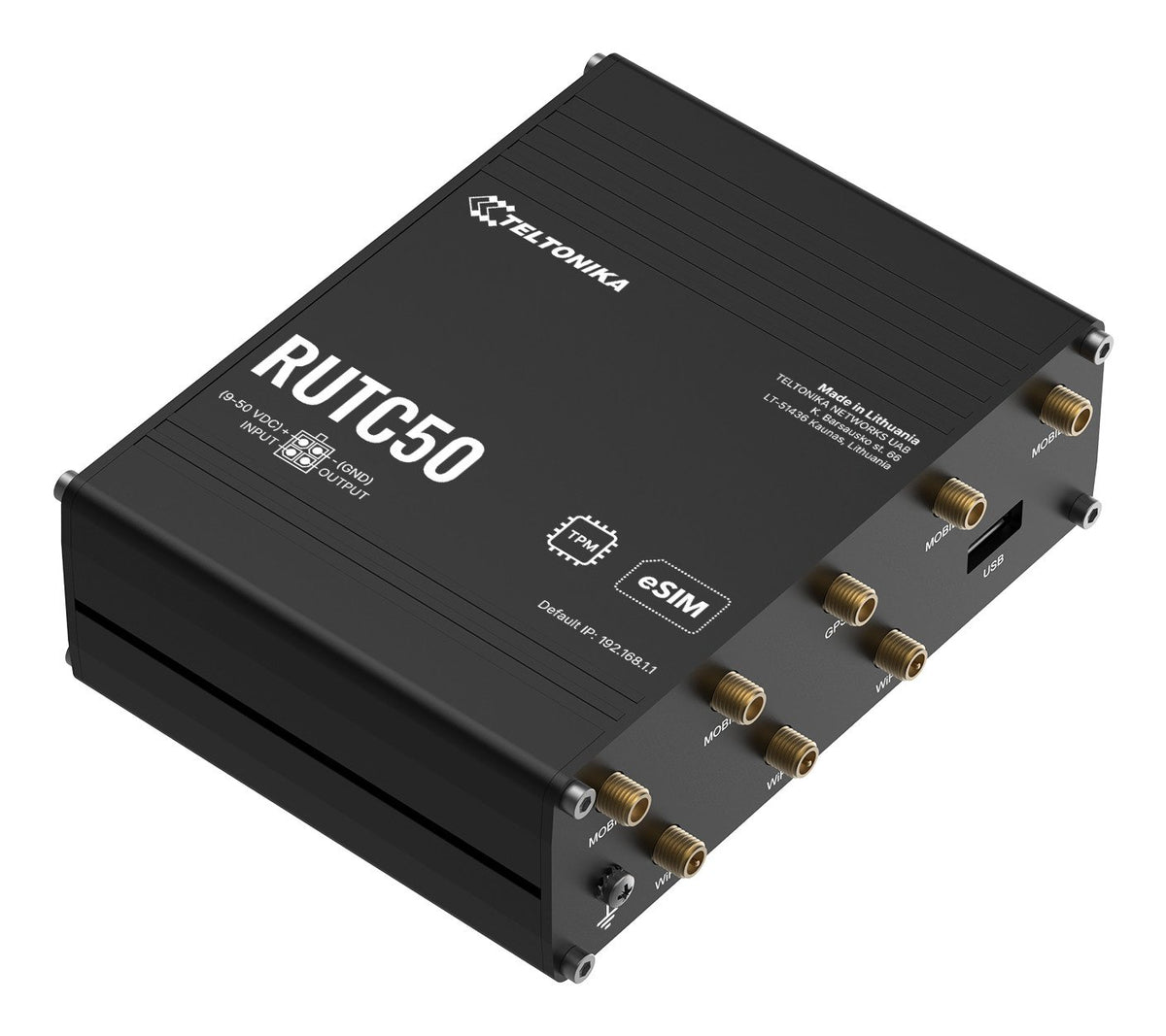 EAN 4779051844081 - Teltonika RUTC50 router inalámbrico Gigabit Ethernet Doble banda (2,4 GHz / 5 GHz) 5G Negro imagen 3