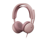 Auricular  Logitech Zone Wired 2 For Business Cableado Cancelación De Sonido Activo Rosa Certificado Para Equipos De Microsoft