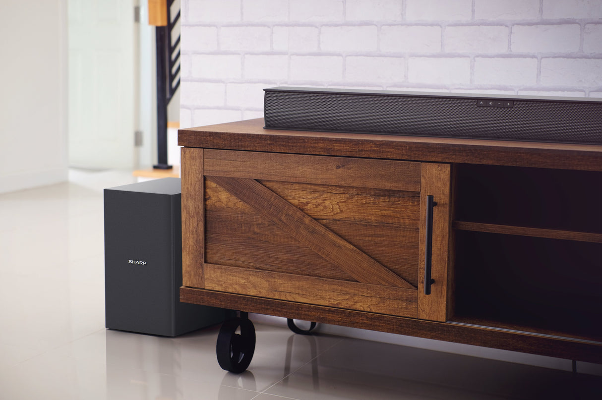 Barra De Sonido Inalámbrica 2.1 Ht-Sbw182 Negro Sharp  Sharp Ht-Sbw182  Soundbar 2.1 Slim Con Subwoofer Inalámbrico, Bluetooth Con Hdmi Arc/Cec, 160w, Audio Óptico Digital, Aux, 74 Cm, Color Negro