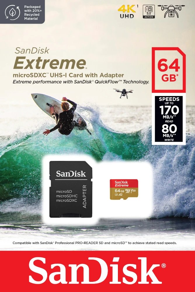Sandisk Extreme Microsdxc 64 Gb 170/80 Mb/S A2