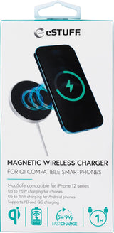 Magnetic Wireless Charger With Usb-C Plug. Charges Up