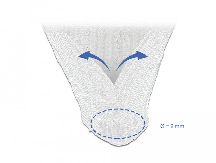 Delock Funda Trenzada De Cierre Automático 2 M X 9 Mm Blanco