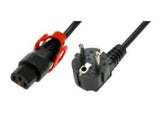 Cable De Alimentación Schuko/Iec C13 Recto M/F De 2m Negro Con Bloqueo Iec Lock+