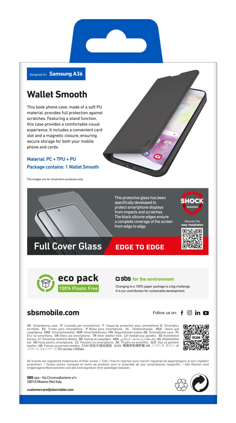 Sbs Wallet Smooth Para Samsung Galaxy A36 Negro