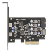 Delock 90345 Tarjeta Pci Express X4 A 2 X Usb Type-C Externo + 1 X Usb 10 Gbps Type-E Key A Interno Y 1 X 19 Pines Usb Cabezal De Pin Macho - Factor De Forma De Perfil Bajo