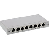 Patch Panel Inline Cat.6a 0.5u 8 Puertos, Montaje En Mesa/Pared, Gris Claro, Ral7035