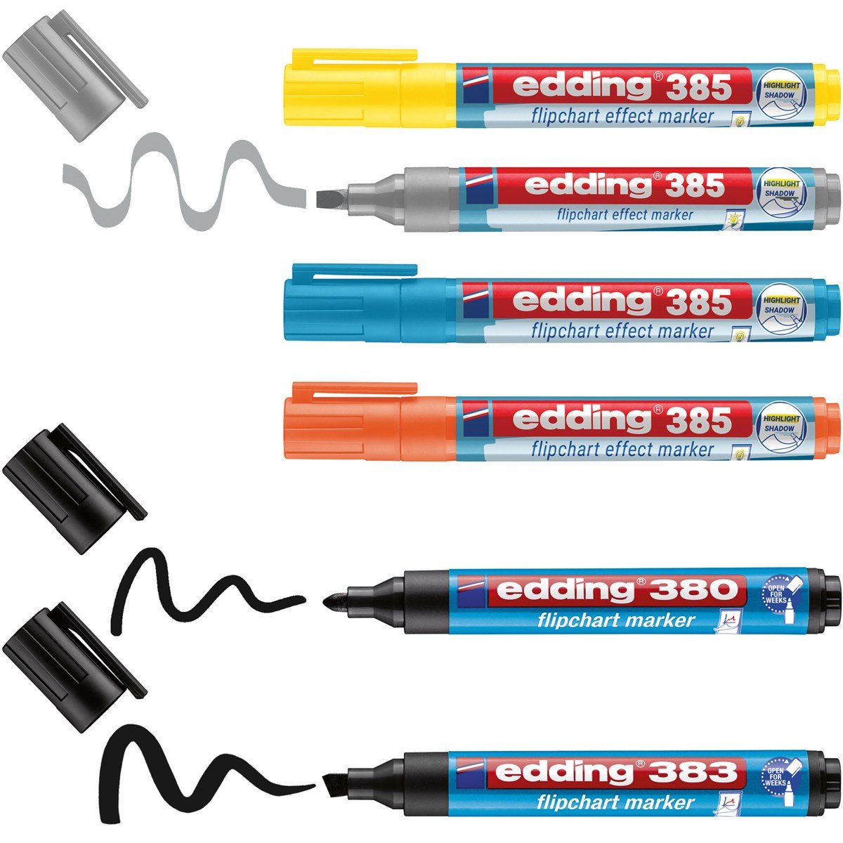 Edding 385 380 383 Flipchart-Marker 1.0 - 5.0 Mm Farbsortiert