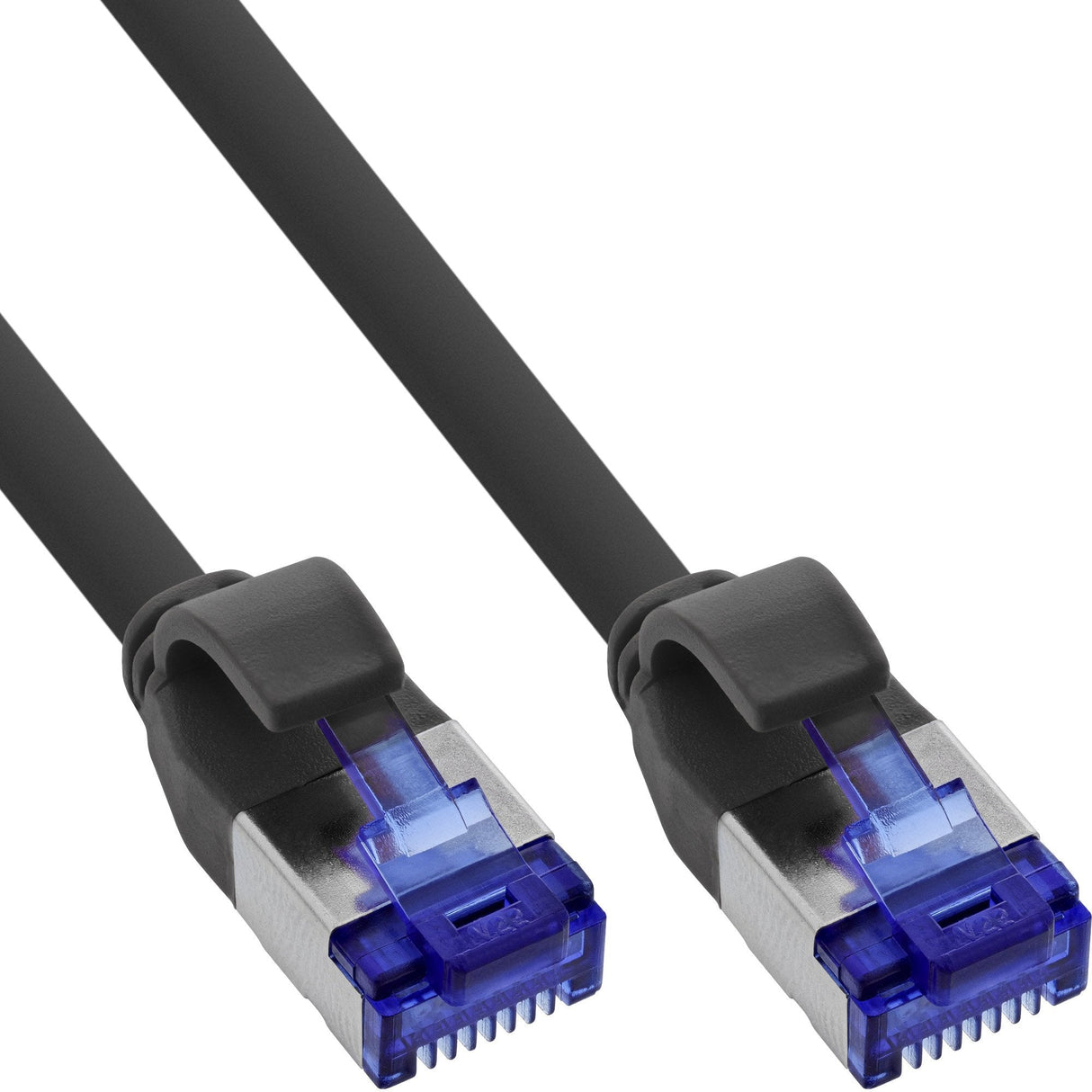 Inline® Cable De Red Slim, Cat.6a, S/Ftp, Tpe (Lszh) Flexible, Poe, Black, 1m