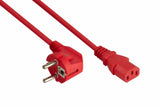 Cablemeimer Schutzkontakt-M. 90° Gew. An C13 Rojo0,5m