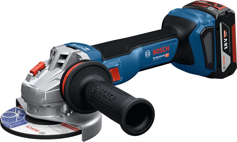 Amoladora Angular A Batería Bosch Professional Gws 18v-11 Professional Solo, 18 Voltios Azul, Sin Batería Ni Cargador 06019n4100