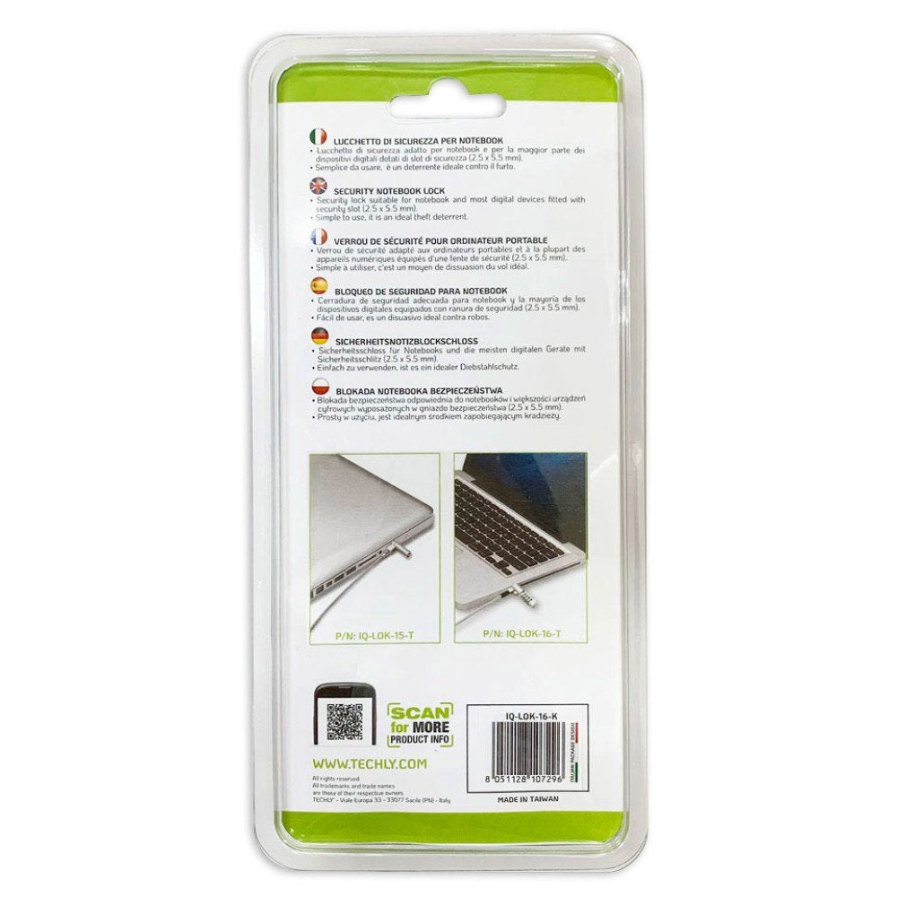 EAN 8051128107296 - Techly IQ-LOK-16-K cable antirrobo Plata 1,8 m imagen 7