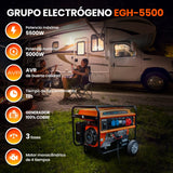 Extralink Ex.30370 Motor-Generador 5000 W 25 L Gasolina Negro, Naranja