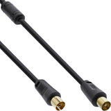 Cable De Antena Inline 2x Blindado >85db Negro 0,5m
