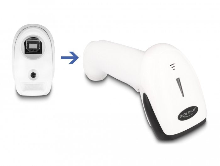 Delock Escáner De Código De Barras 1d Y 2d Para 2,4 Ghz, Bluetooth O Usb - Blanco
