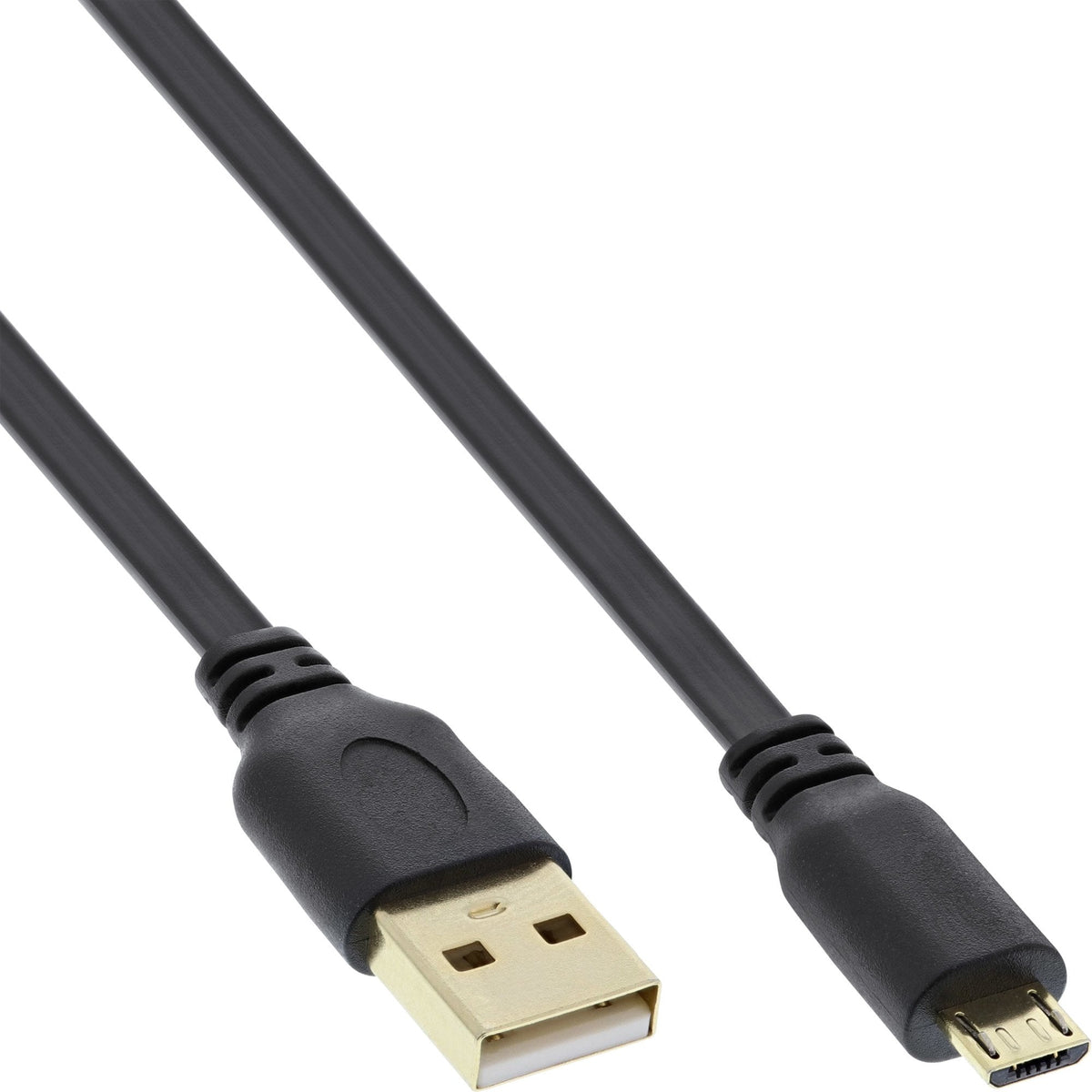 Inline Micro Usb 2.0 Cable Plano Usb A A Micro-B Negro / Dorado 3m