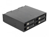 Delock 47235 Panel Bahía Disco Duro 13,3 Cm (5.25") Bandeja Para Disco Duro Negro, Bastidor De Instalación Negro, 13,3 Cm (5.25"), Bandeja Para Disco Duro, Nvme, 2.5", Negro, Aluminio