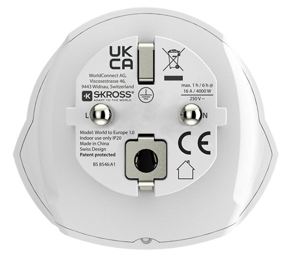 Skross World To Europe Usb Blanco, Retail