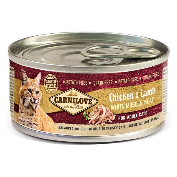 Comida Húmeda Para Gatos Carnilove Cat Pollo & Cordero Carne Blanca Muscular 100 G