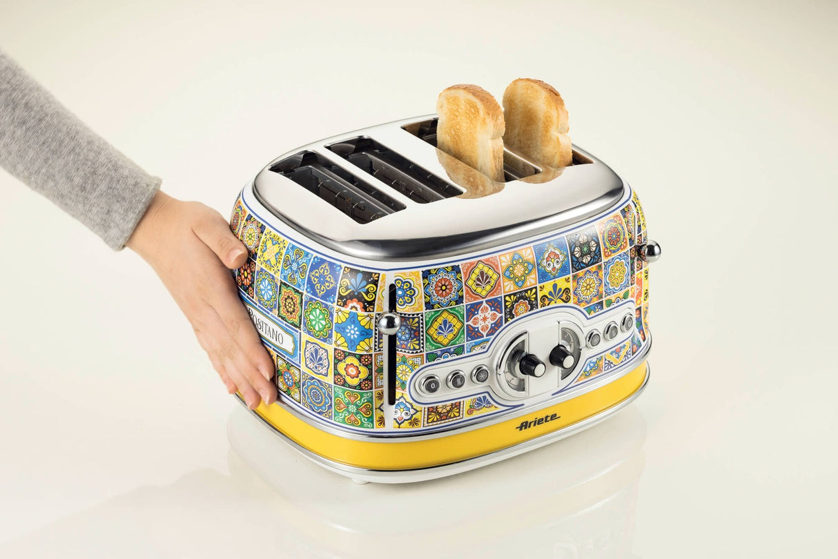 Ariete 4-Schlitz-Toaster Positano (Mehrfarbig, 1.630 Watt, Para 4 Scheiben Toast) 0156po