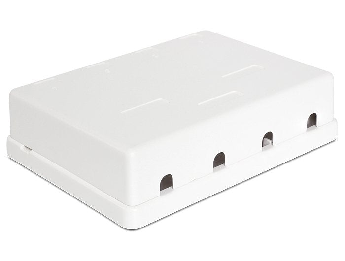 Base Superficie Para Hembras De Panel Keystone Blanca De 4 Tomas
