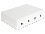 Base Superficie Para Hembras De Panel Keystone Blanca De 4 Tomas