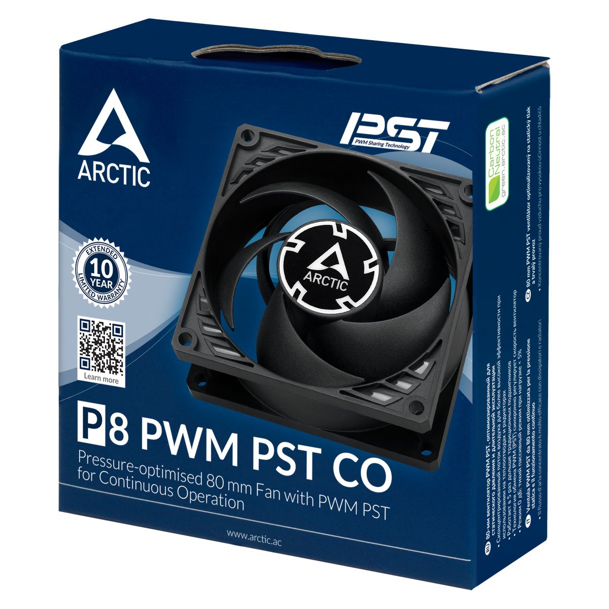 Ventilador  Arctic P8 Pwm Pst Co 8 Cm Negro