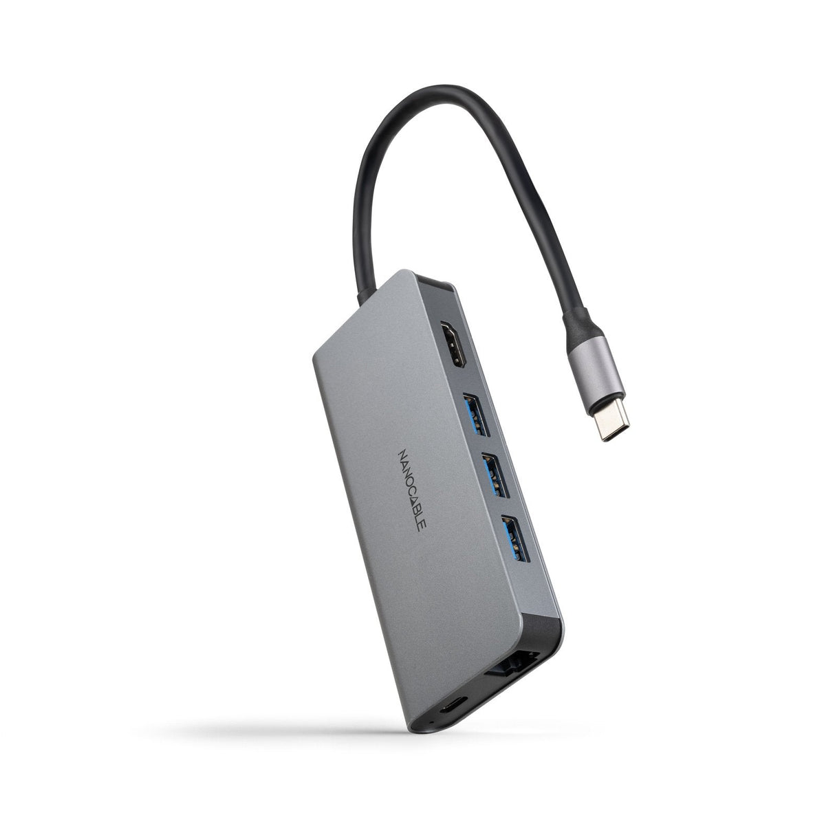 Docking Tipo-C Nanocable 10.16.4609 3xusb 1xhdmi 4k 1xrj45 1xlector Tarjetas 1xusb Tipo-C Pd Gris