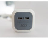 Regleta 3go Reg4cubeusb 4 Tomas De Corriente 2 Usb Cable 1.4m Blanca Y Gris