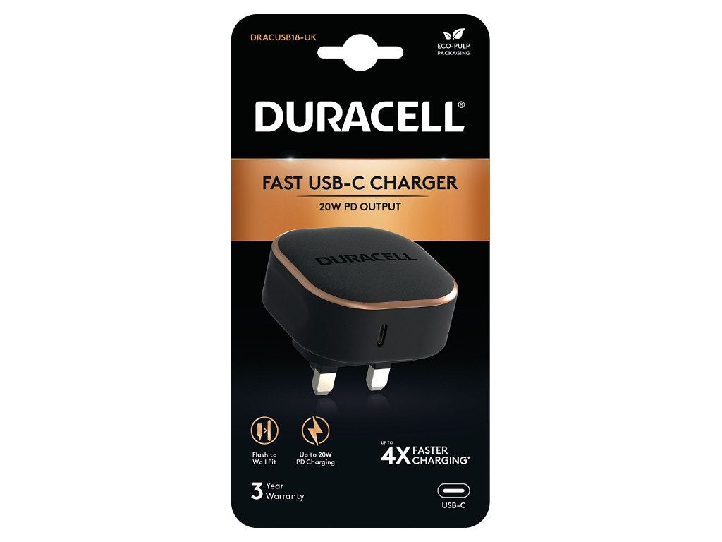 Duracell Duracell 1 X Usb-C Pd 20w Wall Charger Para Android Phones And Tablets Dracusb18-Uk