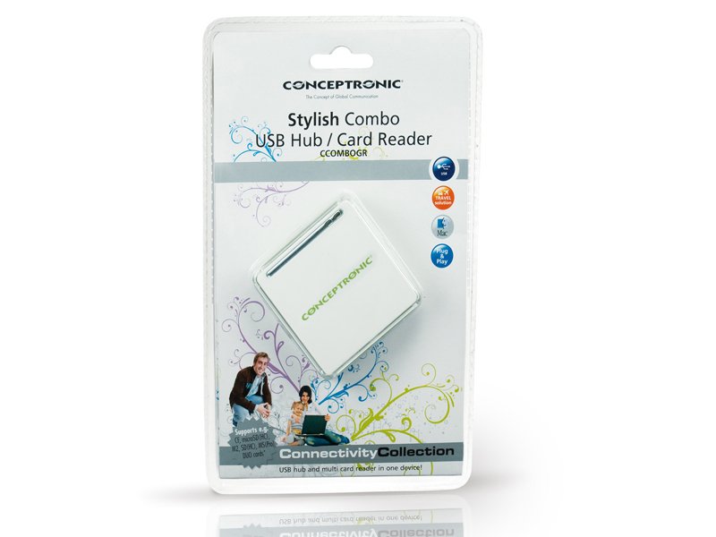 Conceptronic Lector Externo + 3-Port Usb Hub/ Ccombogr