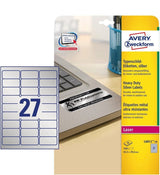 Avery Zweckform Znamionowe A4 63,5 X 29,6 Mm Srebrne
