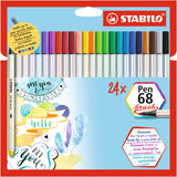 Stabilo Rotuladores Pen 68 Brush Estuche De Carton 24 Colores