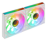 Kit 2 Ventiladores Pc  Auxiliar Mf-3d Prox2r Blanco Mars Gaming Argb/ Silencioso 12db / 12mm