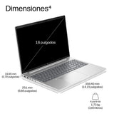 Hp Probook 4 G2a Notebook Ai Diseño De Bisagra En 177 Grados Amd Ryzen 7 250 / Hasta 5.1 Ghz Win 11 Pro Radeon 780m 32 Gb Ram 512 Gb Ssd Nvme 16" Ips 1920 X 1200 Gigabit Ethernet Wi-Fi 7 Bluetooth 6.0 Pike Silver (Plateado) Kbd: E