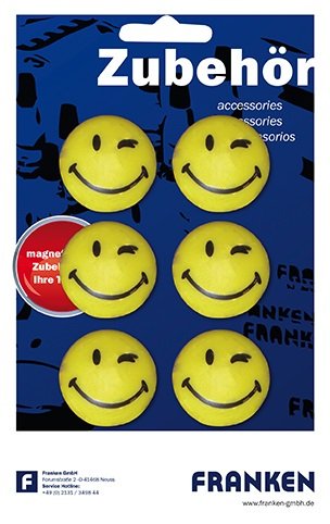Franken Gmbh Franken - Magnetsymbol - Positiv - 3 Cm Diámetro - 800 G - Amarillo (Paquete De 6)