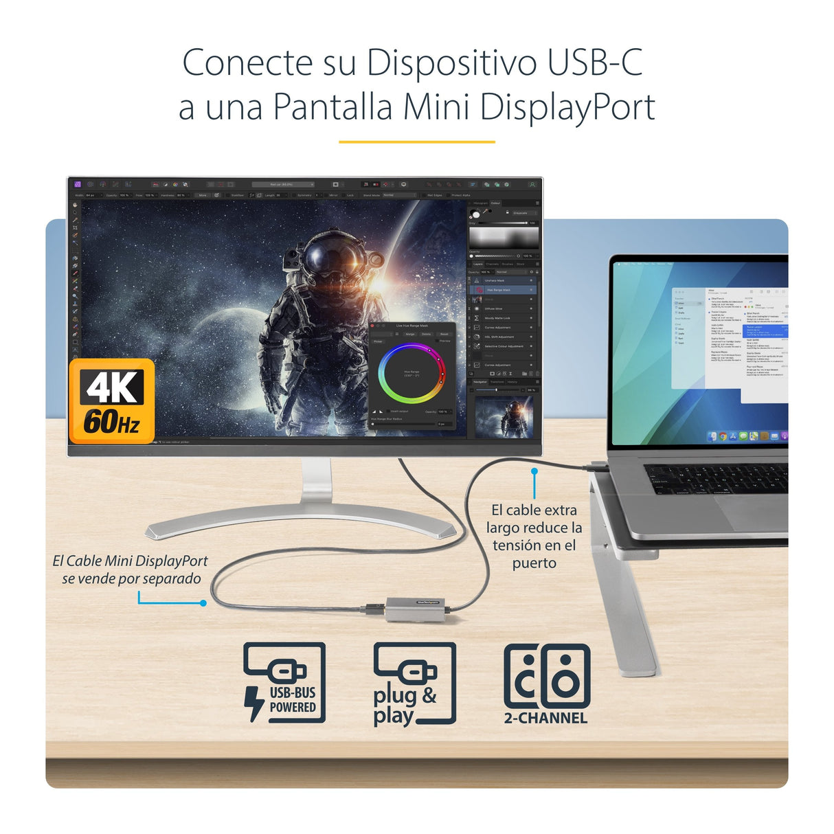 EAN 0065030888967 - StarTech.com CDP2MDPEC Adaptador gráfico USB 3840 x 2160 Pixeles Blanco imagen 4